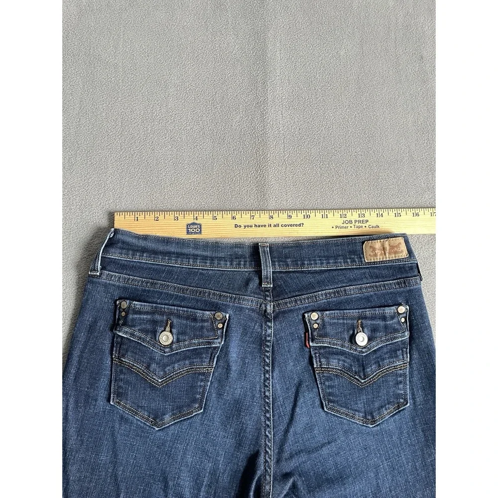 Levi's Women's 30x29 505 Straight Leg Jeans Medium Wash Denim Blue  Flap Pockets